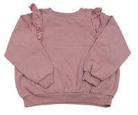 Svetloružová mikina s volánikmi H&M