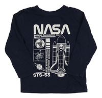 Tmavomodré triko Nasa H&M
