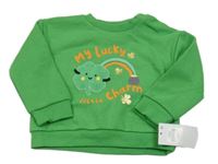 Nové - Zelená mikina s duhou Primark