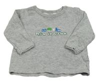 Šedé melírované triko s nápisem Kanz