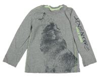 Sivé tričko s vlkem Kids