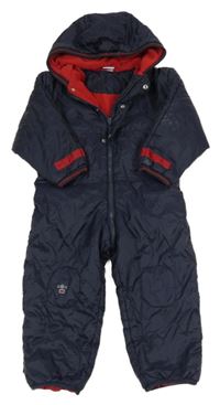 Tmavomodrá šušťáková zimná kombinéza s kapucňou Impidimpi