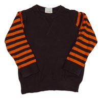 Vínovo-pruhovaný sveter Miniclub