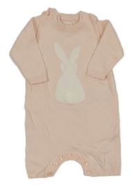 Broskvový úpletový overal so zajačikom Mamas&Papas