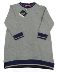 Nové - Šedé teplákové šaty s pruhovanými lemy CCC