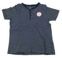 Tmavomodro-bílé pruhované tričko s míčem Pepperts