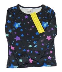 Nové - Černé sportovní tirko s hviezdičkami