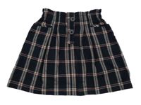 Tmavomodro-červená kockovaná sukňa Zara