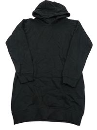 Černé teplákové šaty s kapucí 