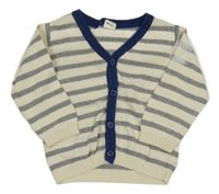 Tmavomodro-biely pruhovaný prepínaci sveter H&M