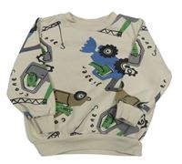 Béžová mikina s bagrami F&F