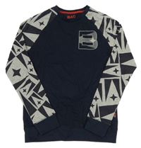 Tmavomodro-šedé triko 