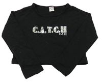 Čierne crop tričko s nápisom Pocopiano