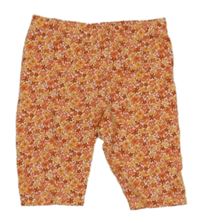 Oranžovo-korálové kytičkované elastické kraťasy Kite 