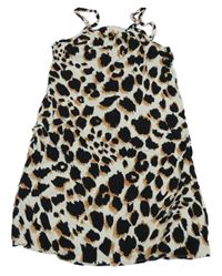 Bielo-čierno-béžové vzorované ľahké šaty George