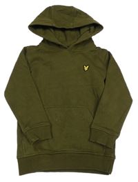 Olivová mikina s klokankou a kapucňou