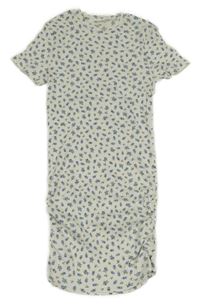 Biele rebrované dlhé kvetované šaty H&M