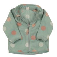 Svetlozelená fleecová prepínaci mikina s bodkami H&M