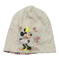 Svetlošedá -smotanová melírovaná čapica s Minnie Disney