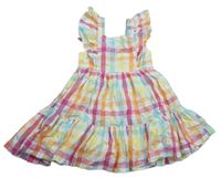 Farebné kockované šaty s volánikmi F&F