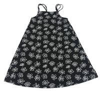 Čierno-biele kvetované vzorované letné šaty PRIMARK