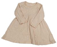Světlepudrové rebrované šaty s kvetmi PRIMARK