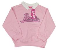 Světlerůžová mikina s logem a bílým límečkem Barbie