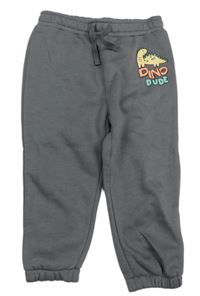 Tmavošedé tepláky s dinosaurem PRIMARK