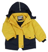 Žluto-tmavomodrá šusťáková jarní bunda s kapucí TCM