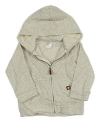 Bielo-modrošedá pruhovaná prepínaci mikina s kapucňou H&M