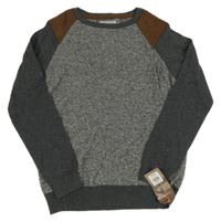 Nové - tmavošedo-biely melírovaný sveter Rebel