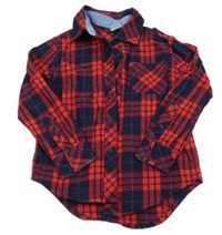 Červeno-tmavomodro-modrá kostkovaná košile ATIVO