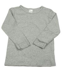 Šedé melírované žebrované funkční triko H&M