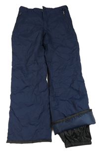 Tmavomodré šusťákové funkční zimní oteplovačky crane