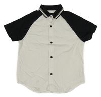 Bílo-tmavomodrá košile Next