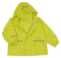 Limetková šušťáková nepromokavá bunda s krabom a odopínacíá kapucňou impidimpi
