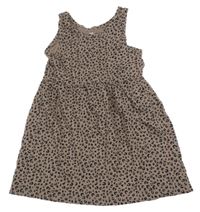 Hnědošedo-čierno-sivé vzorované šaty H&M