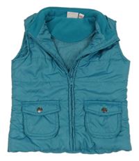 Modrozelená prešívaná šušťáková zateplená vesta impidimpi