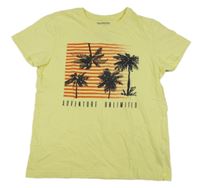Žlté tričko s palmami DESTINATION
