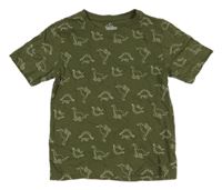 Khaki tričko s dinosaury Topolino