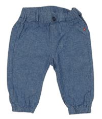 Modré melírované cuff plátěné kalhoty H&M