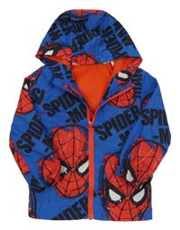 Cobaltově modrá šusťáková podzimní bunda se Spider-many a kapucí George