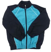 Modro-tmavomodrá šušťáková jarná funkčná bunda Domyos
