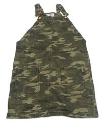 Kaki-béžové army rifľové šaty New Look