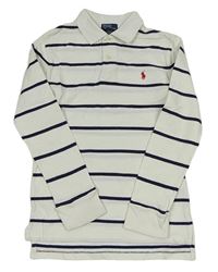 Bílo-černé pruhované polo triko Ralph Lauren