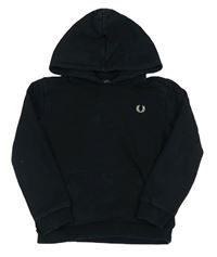 Černá mikina s výšivkou a kapucí Fred Perry