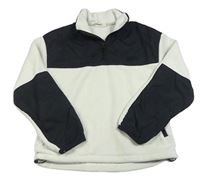 Smetanovo-čierna fleecovo/šusťáková mikina H&M