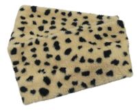 Béžová kožešinová šála s leopardím vzorem