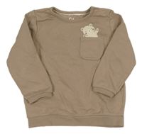 Hnedá mikina s medvěďom a vreckom C&A