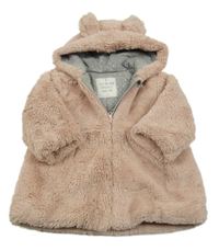 Staroružový kožušinový podšitý kabát s kapucňou Matalan